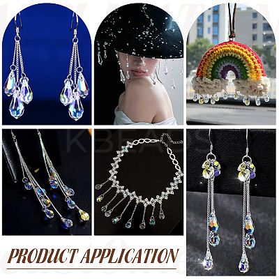 3Strands 3 Styles Electroplate Glass Faceted Teardrop Beads Strands EGLA-GA0001-29-1