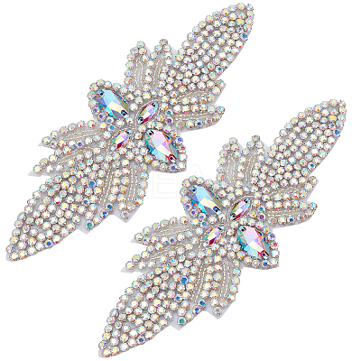 Flower Glass Seed Cloth Sew on Appliques PATC-WH0008-92B-1