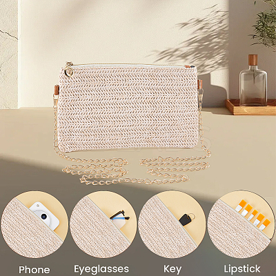 Woven Grass Shoulder Bags AJEW-WH20020-591C-1