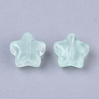 Transparent Spray Painted Glass Beads GLAA-N035-01-A05-1