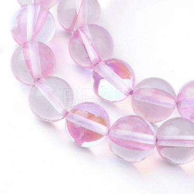 Synthetic Moonstone Beads Strands G-R375-6mm-B12-1