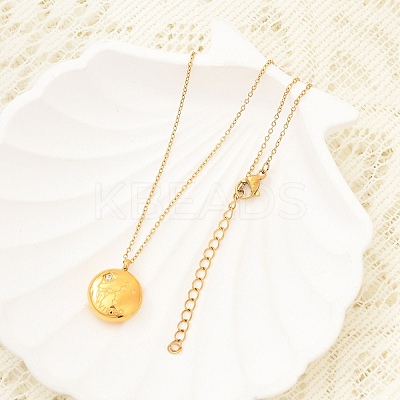 304 Stainless Steel Clear Cubic Zirconia Constellation Pendant Necklaces NJEW-R021-02G-04-1