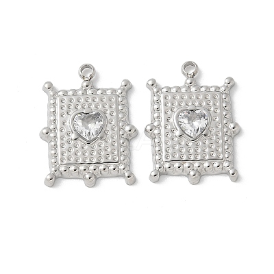 304 Stainless Steel Crystal Rhinestone Pendants STAS-Z122-52P-1