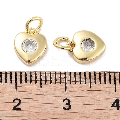 Brass Micro Pave Cubic Zirconia Charms KK-C051-07G-03-1