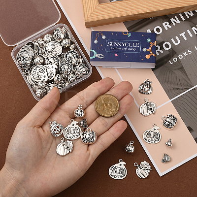 70Pcs 7 Style Tibetan Style Alloy Pendants FIND-SC0019-39-1
