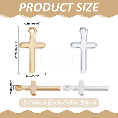 40Pcs 2 Colors Brass Pendants KK-PH0012-23B-1