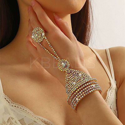 Brass Rhinestone Multi-strand Bracelets FS-WG4104F-05-1