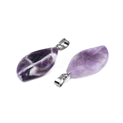 Natural Amethyst Pendants G-S364-076A-02-1