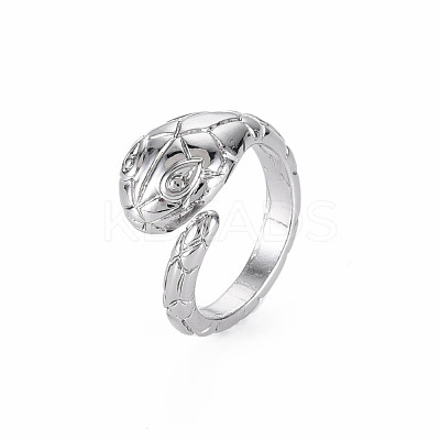 Snake Shape Rack Plating Alloy Cuff Rings RJEW-Q163-009B-RS-1