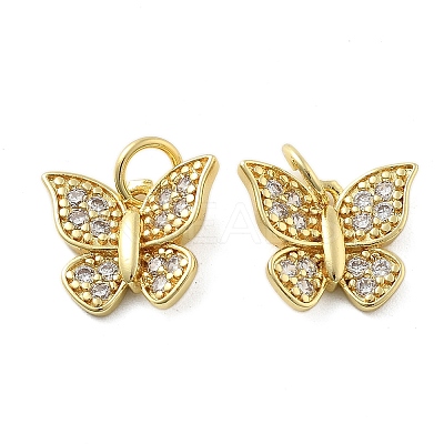 Brass Micro Pave Cubic Zirconia Pendants KK-C092-22D-G-1