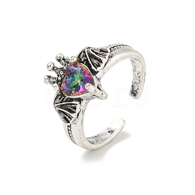 Zinc Alloy Rhinestone Solitaire Ring LS-RJEW-Z048-03AS-01-1