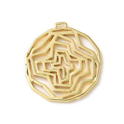 Brass Micro Pave Cubic Zirconia Pendants KK-P290-52G-02-1