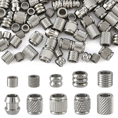 100Pcs 10 Styles Stainless Steel Beads STAS-YW0002-84-1