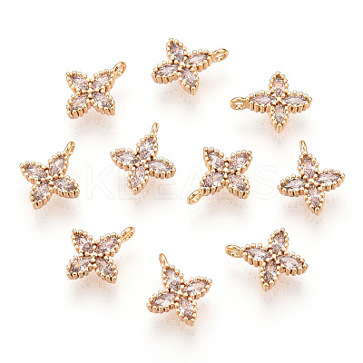 Brass Cubic Zirconia Pendants X-KK-S336-08G-1