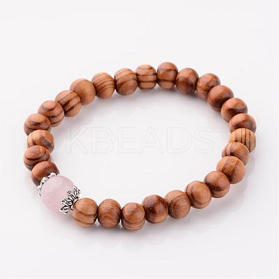 Wood Stretch Bracelets BJEW-JB02404-03-1