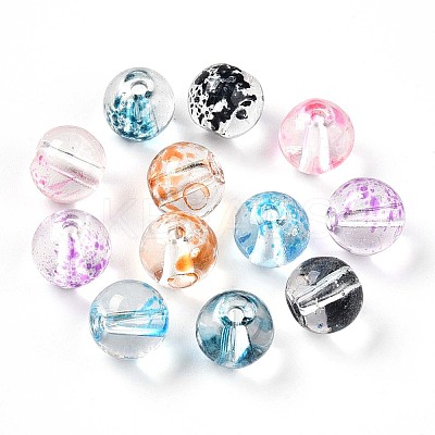 Baking Paint Transparent Glass Beads X1-DGLA-R053-8mm-M-1