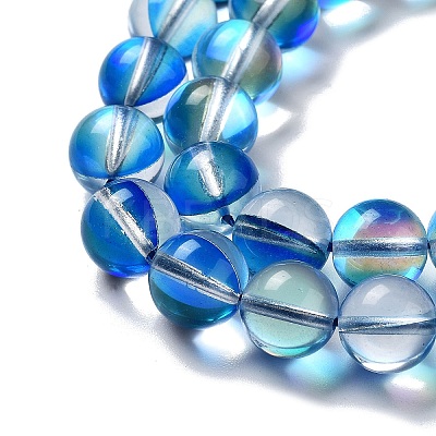 Synthetic Moonstone Beads Strands G-P528-J03-18-1