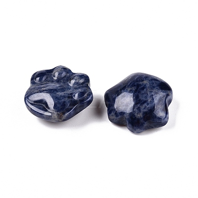 Natural Sodalite Cat Paw Print Figurines DJEW-N003-03C-1
