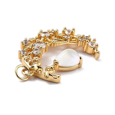 Brass Micro Pave Cubic Zirconia Pendants ZIRC-H122-04G-02-1