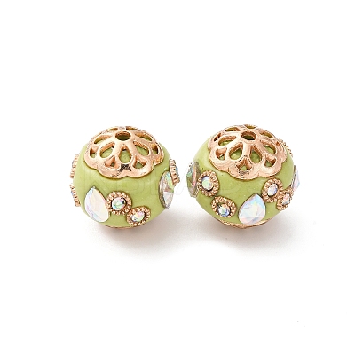Handmade Resin Indonesia Round Beads IPDL-P005-07KCG-01-1