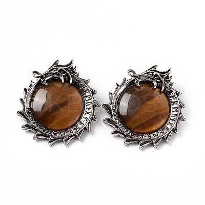 Natural Tiger Eye Pendants G-G983-01AS-04-1