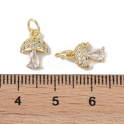 Rack Plating Brass Micro Pave Cubic Zirconia Charms KK-E110-12G-1