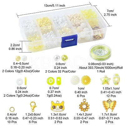 DIY Round Acrylic & Glass Beads Bracelets Jewelry Kits DIY-FS0006-29E-1