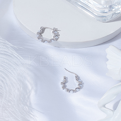 1 Pair Zinc Alloy Hoop Earrings EJEW-LP0003-66LG-1