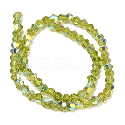 Electroplate Transparent Glass Beads Strands EGLA-K015-18R-1