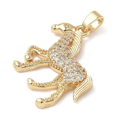 Brass Micro Pave Cubic Zirconia Pendants ZIRC-I356-01G-02-1