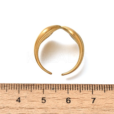 Bowknot 304 Stainless Steel Open Cuff Rings for Women LS-RJEW-G339-05G-02-1