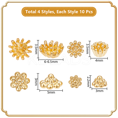 40Pcs 4 Styles Brass & Alloy Cabochon MRMJ-NB0001-30B-1