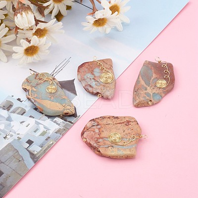 Natural Aqua Terra Jasper Big Pendants PALLOY-JF00665-1
