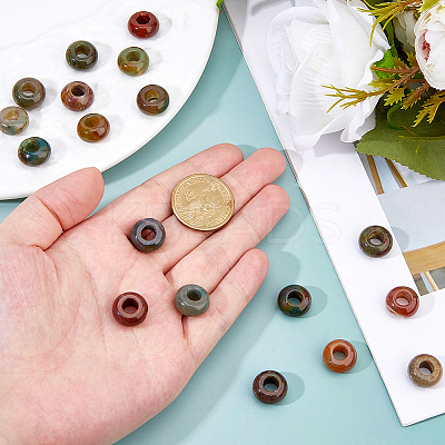 18Pcs Natural Indian Agate European Beads G-DC0001-58-1