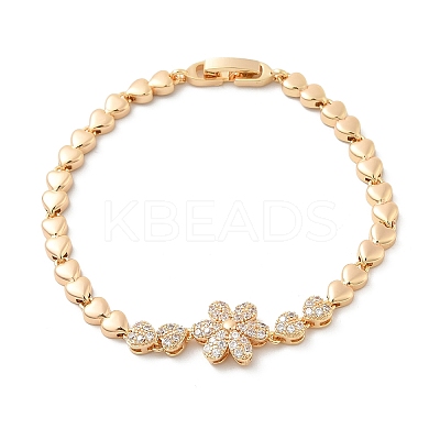 Brass Micro Pave Cubic Zirconia Link Chain Bracelets KK-R217-48G-1