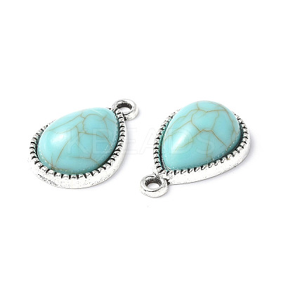 Resin Imitation Turquoise Pendants PALLOY-M203-22AS-1