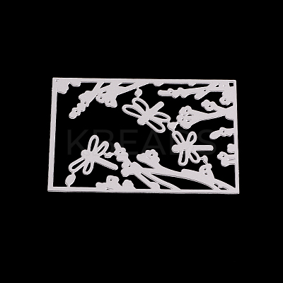 Rectangle with Dragonfly Frame Carbon Steel Cutting Dies Stencils DIY-F028-34-1