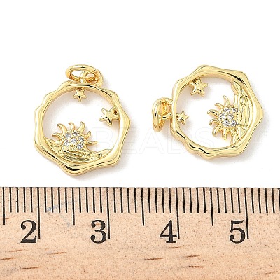 Brass Micro Pave Cubic Zirconia Pendants KK-Z120-19G-1