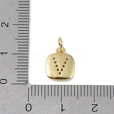 Rack Plating Brass Micro Pave CLear Cubic Zirconia Charms KK-E110-14G-V-1