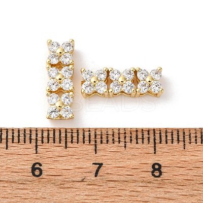 Eco-Friendly Brass Micro Pave Cubic Zirconia Rectangle Pendants ZIRC-M087-10-NR-1-1