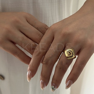 304 Stainless Steel Cuff Open Rings for Women LS-SA-CBABC0E-02G-1