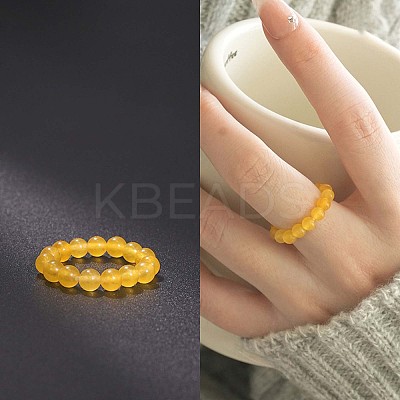 Natural Jade Stretchy Finger Rings FS-WG01730-13-1