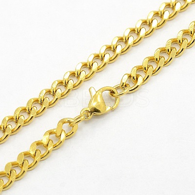 Men's 304 Stainless Steel Curb Chain Necklaces STAS-O037-57G-1