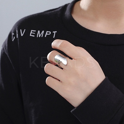 Non-Tarnish Map of Africa Cuff Ring RJEW-B035-05P-1