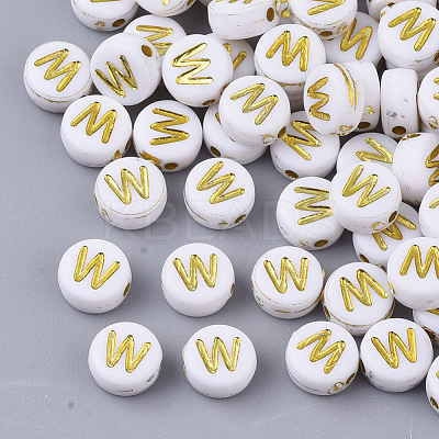 Plating Acrylic Beads PACR-R242-01W-1
