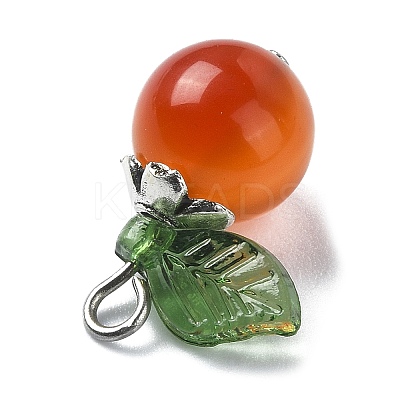 Natural Carnelian Fruit Pendants PALLOY-TA00077-03-1