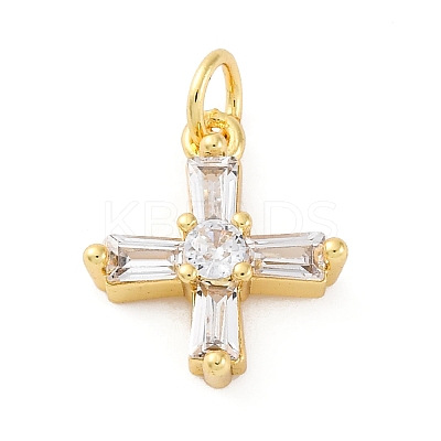 Brass Micro Pave Cubic Zirconia Pendants KK-S510-33G-01-1
