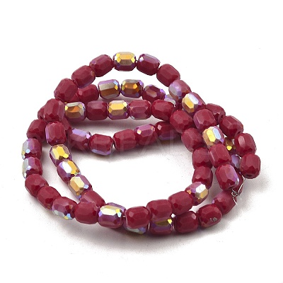 Frosted Imitation Jade Glass Beads Strands GLAA-P058-08A-10-1
