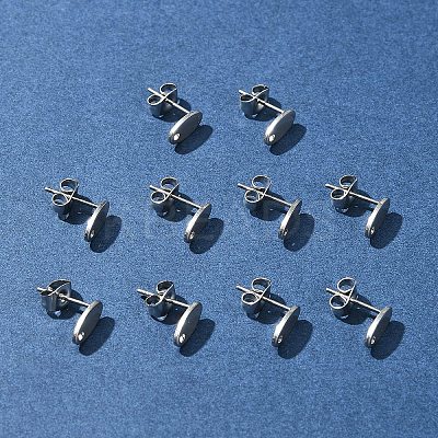 10Pcs 201 Stainless Steel Stud Earring Findings with Hole EJEW-FS0001-14B-1