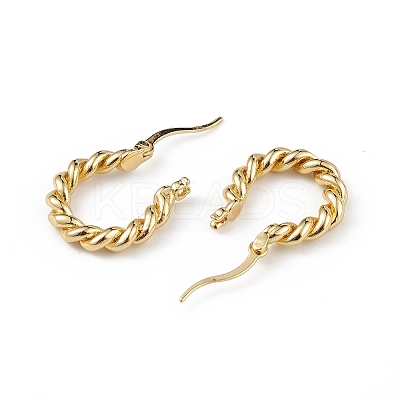 Brass Twist Hoop Earrings for Women EJEW-L234-088G-1